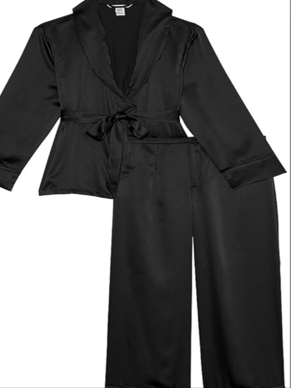 Victoria's Secret Black Tie-Waist Pajama Set